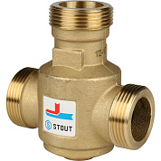 Термостатический смесительный клапан для твердотопливных котлов 1 1/4” НР (70 °С) Stout