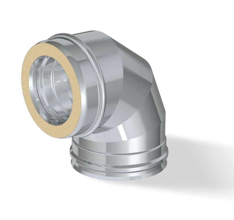 Сэндвич-отвод 90° 150(430/0,8)x250(430/0,5) нержавеющая сталь Corax