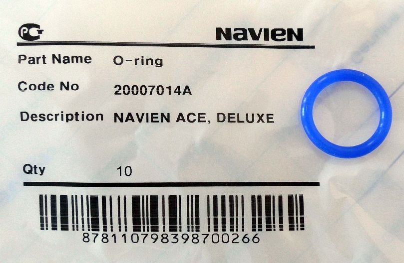 Кольцо уплотнительное трубы подачи холодной/горячей воды (Silicone,Ø15.8×2.7, синее) Navien