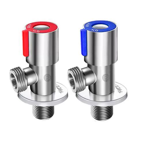 Кран угловой для подключения приборов 1/2”х1/2” с отражателем из нержавеющей стали (пара) Tim