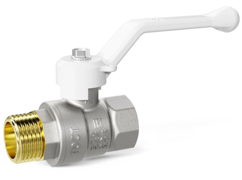 Кран шаровой 1/2” г/ш, рычаг (white) LD Pride 47.15.В-Н.Р