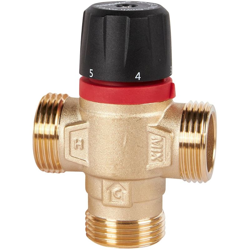 Клапан термостатический смесительный  1” НР (20-43 °C, Kvs 1,6, боковое смешивание) Rommer