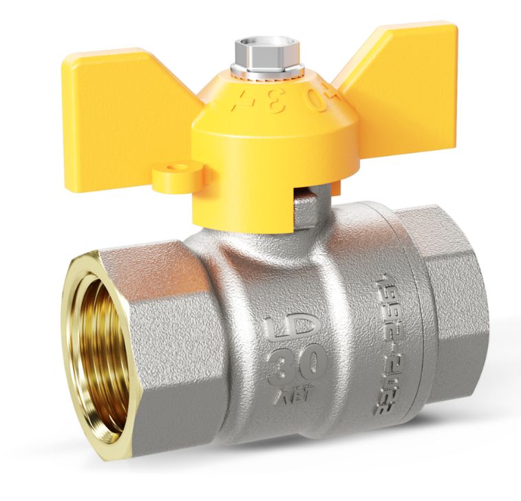 Кран шаровой газовый   1/2” г/г, бабочка LD Pride 47.15.В-В.Б.GAS