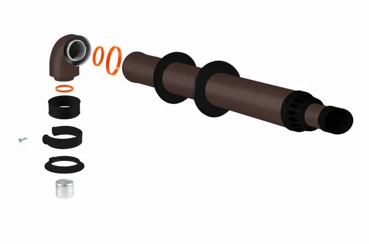 Комплект коаксиальный (антилёд) Ø60/100мм 1,0м универсальный Braun Silk (коричневый) DR thermo