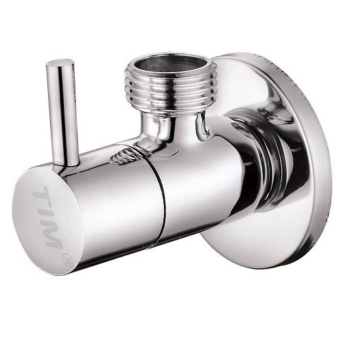 Кран угловой для подключения приборов 1/2”х1/2” с отражателем круглый (хром) Tim