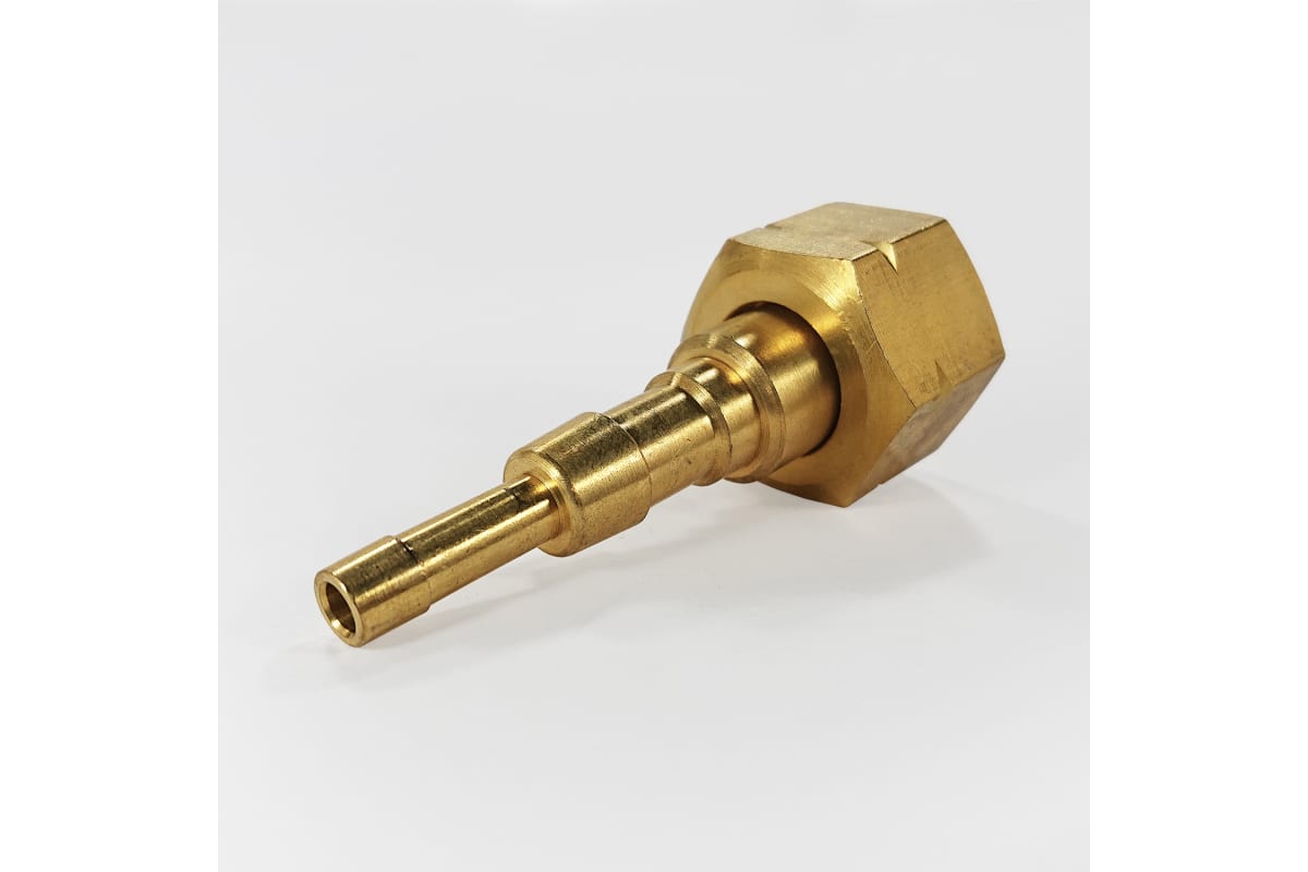 Штуцер со съёмной гайкой М22 левая резьба с пламегасителем под шланг 6-9мм, Foob