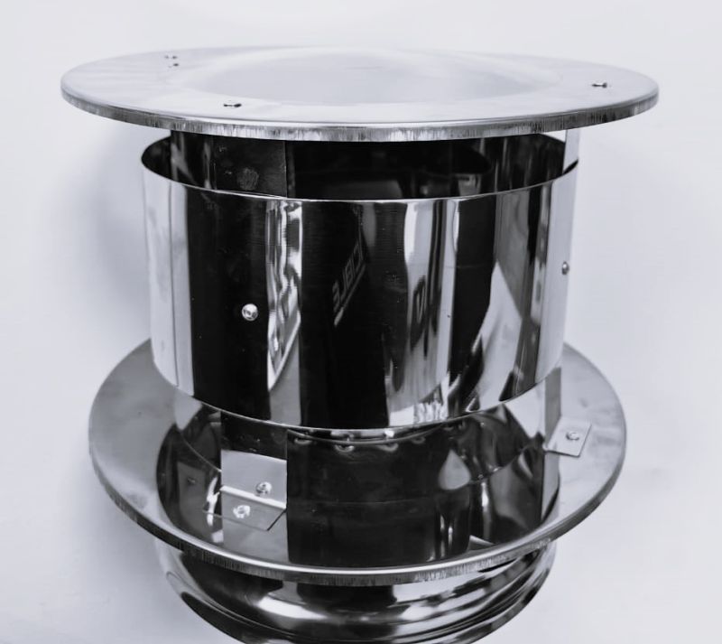 Оголовок дымохода с ветрозащитой 115(430/0,5)x200(430/0,5) нержавеющая сталь Corax