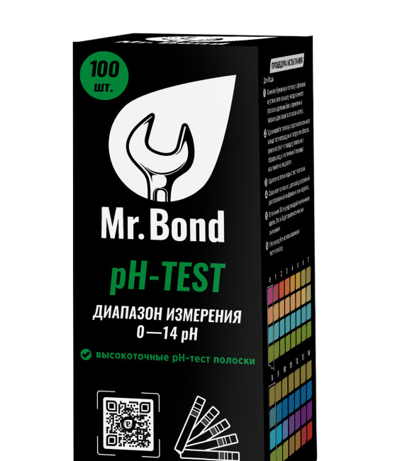 Комплект полосок индикаторов для измерения PH Mr.Bond® pH-TEST (100шт)