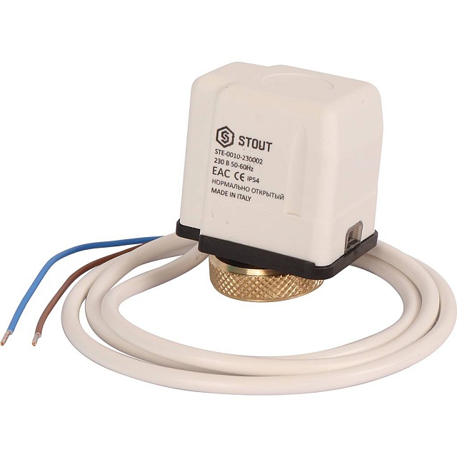 Сервопривод электротермический компактный (НО, 230В) Stout