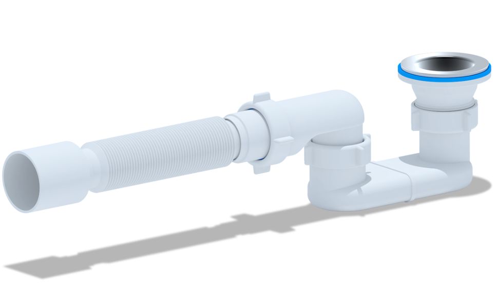 Сифон АНИ для душевого поддона плоский 1 1/2” с гибкой трубой 40/50 АНИ Пласт E015