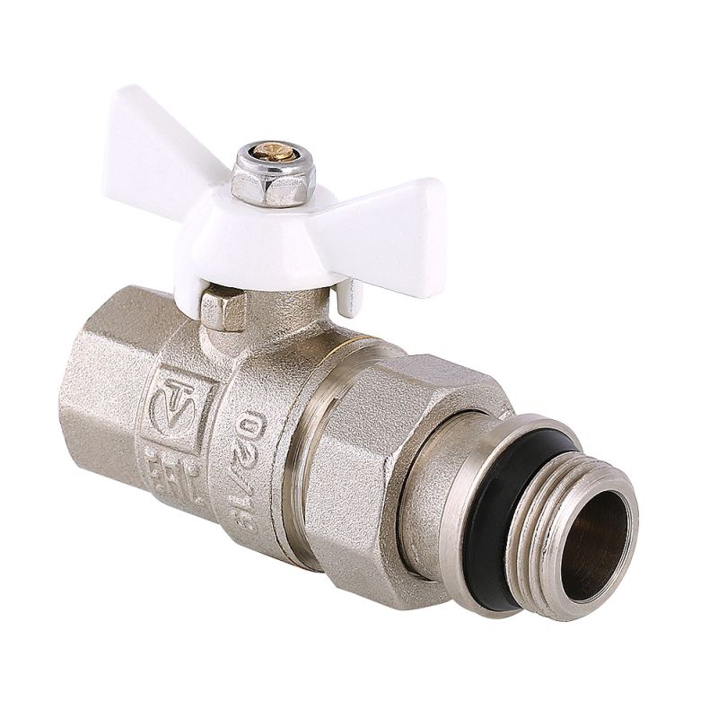 Кран шаровой с американкой  1/2” Valtec Base с белой бабочкой и дополнительным уплотнением