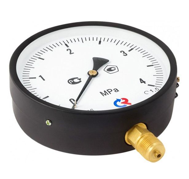 Манометр TM-510P.00 (0...4,0)МПа, 100мм, кл.1,5, IP40, М20х1,5 радиальный, черный, Росма