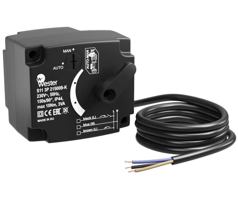 Привод Wester S11 3P 21500B-K 3-точечный, 230В, 150s, 10Nm