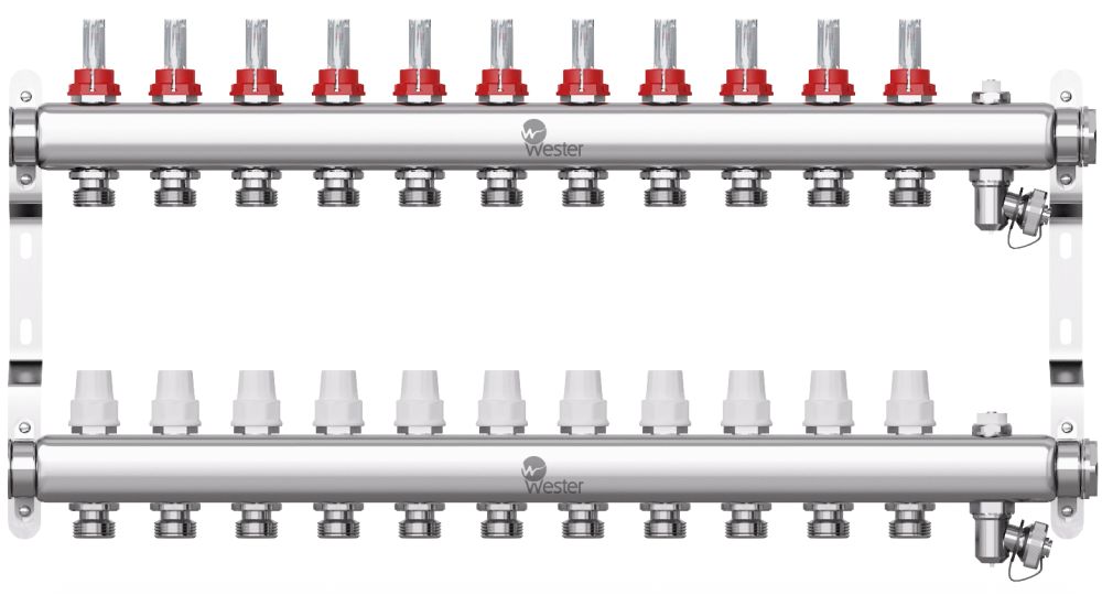 Коллекторная группа с расходомерами 11 выходов (нерж. сталь) Wester W902.11