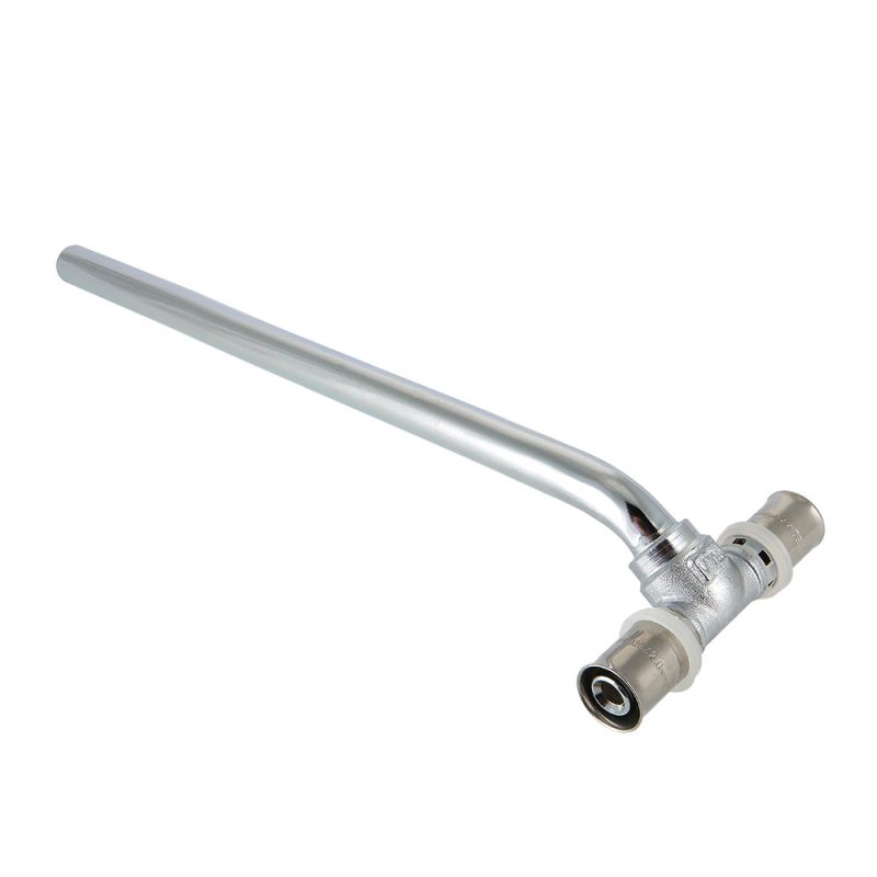 Тройник пресс с хромированной трубкой 20х15х20мм, 30см, Valtec