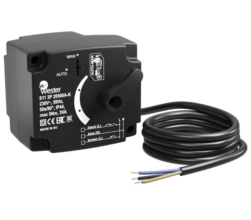 Привод Wester S11 3P 20500A-K 3-точечный, 230В, 50s, 5Nm