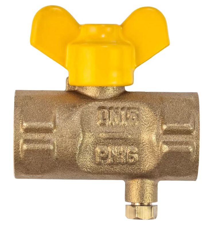 Кран для манометра газовый с краном Маевского G1/2”хG1/2”, PN 16 бабочка, Росма