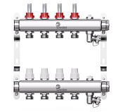 Коллекторная группа в сборе с расходомерами  4 выхода (нерж. сталь) Wester W902.4