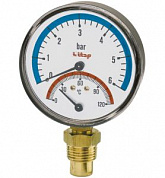 Термоманометр радиальный DN 80, 0-120 °C, 0...6 бар, G-1/2” Itap 484