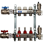 Коллекторная группа в сборе с расходомерами  3 выхода (нерж. сталь) Stout