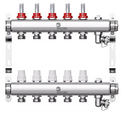 Коллекторная группа в сборе с расходомерами  5 выходов (нерж. сталь) Wester W902.5