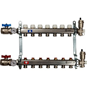 Коллекторная группа в сборе без расходомеров 7 выходов (нерж. сталь) Stout