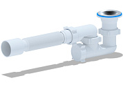 Сифон АНИ для душевого поддона регулируемый 1 1/2”х40 с гибкой трубой 375х40/50 АНИ Пласт E215