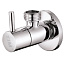Кран угловой для подключения приборов 1/2”х1/2” с отражателем круглый (хром) Tim