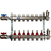 Коллекторная группа в сборе с расходомерами  7 выходов (нерж. сталь) Stout
