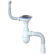 Сифон 3 1/2”х40 с круглым переливом, с гофрой 40х40/50 Unicorn В426