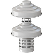 Оголовок с ветрозащитой D 60/100 белый (алюминий) Rommer