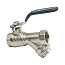 Кран шаровой с фильтром  1/2” г/г, рычаг Aqualink