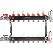 Коллекторная группа в сборе с расходомерами  7 выходов (нерж. сталь) Rommer