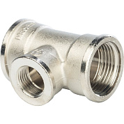 Тройник переходной 3/4”х1/2”х3/4” г/г/г (никель) Stout