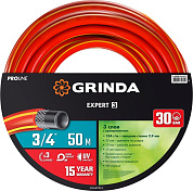 Шланг поливочный трёхслойный Grinda Expert 3/4” (50м)