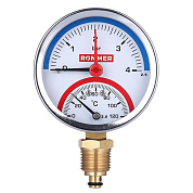 Термоманометр радиальный DN 80, 0-120 °C, 0...6 бар, G-1/2”, Rommer