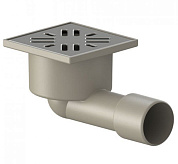 Трап горизонтальный с выпуском 50мм нерж.решётка 100х100 (гидрозатвор) Татполимер