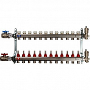 Коллекторная группа с расходомерами в сборе 1”х3/4” 13 выходов STOUT