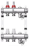 Коллекторная группа в сборе с расходомерами  2 выхода (нерж. сталь) Wester W902.2