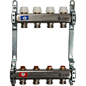 Коллекторная группа без расходомеров 4 выхода (нерж. сталь) Stout