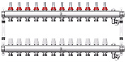 Коллекторная группа в сборе с расходомерами 12 выходов (нерж. сталь) Wester W902.12