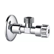 Кран угловой для подключения приборов 1/2”х1/2” с отражателем вентильный (хром) Tim